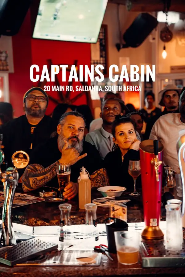 Regulars watching the rugby at the Captain's Cabin bar